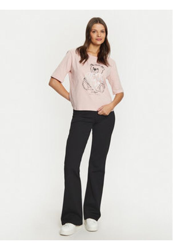 Guess T-Shirt V5RI09 I3Z14 Różowy Regular Fit. Kolor: różowy. Materiał: bawełna