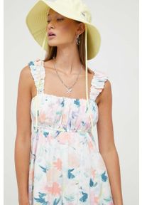 Abercrombie & Fitch sukienka mini rozkloszowana. Materiał: tkanina. Długość rękawa: na ramiączkach. Typ sukienki: rozkloszowane. Styl: klasyczny. Długość: mini #5