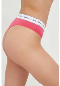 Guess stringi kolor różowy z koronki. Kolor: różowy. Materiał: koronka. Wzór: koronka #3