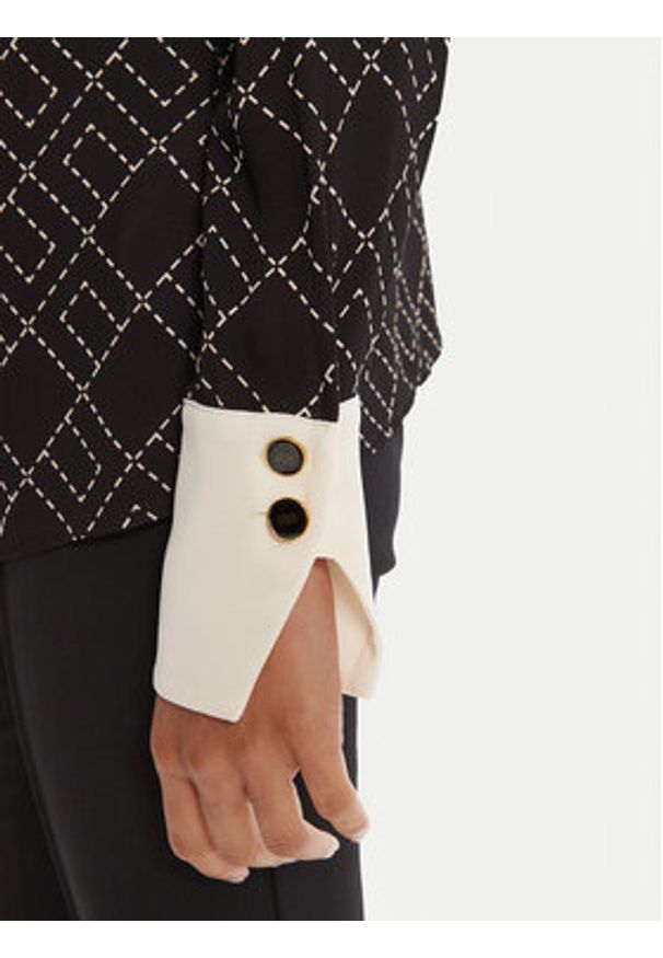 Elisabetta Franchi Koszula CA-104-56E2-V320 Czarny Regular Fit. Kolor: czarny. Materiał: wiskoza