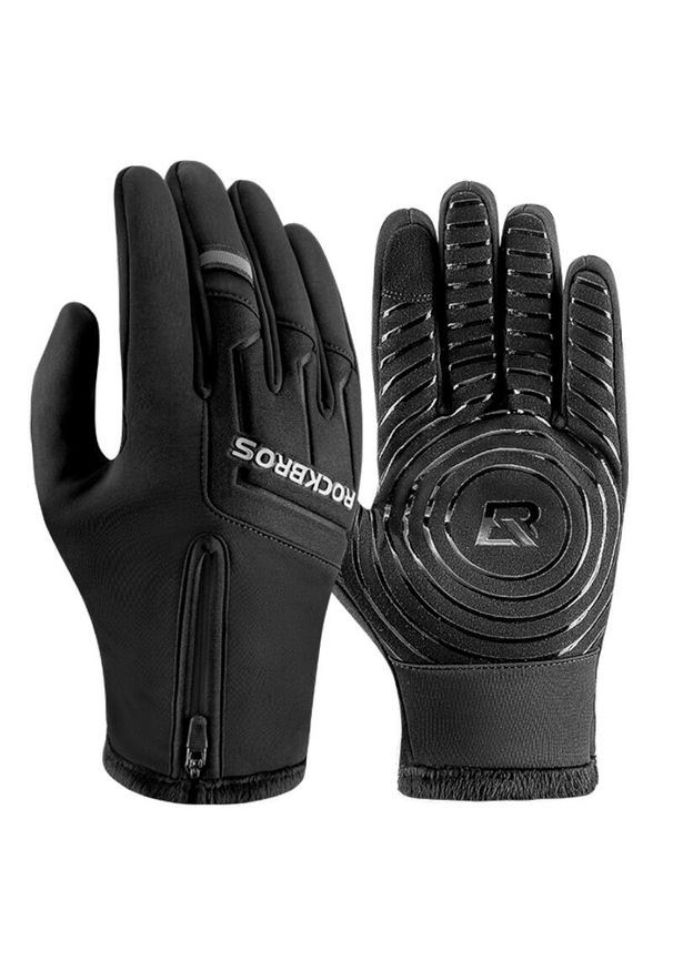 ROCKBROS - Rękawiczki rowerowe zimowe dla dorosłych Rockbros S317. Kolor: czarny. Sezon: zima. Sport: kolarstwo