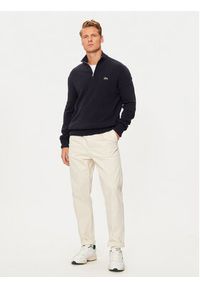 Lacoste Sweter AH3052 Granatowy Regular Fit. Kolor: niebieski. Materiał: wełna #5