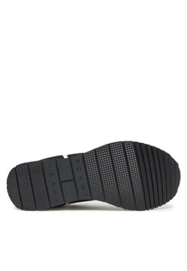 Tommy Jeans Sneakersy Tjm Runner Casual EM0EM01590 Czarny. Okazja: na co dzień. Kolor: czarny. Materiał: materiał