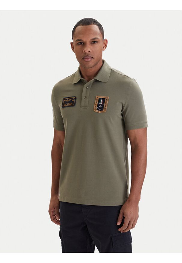Aeronautica Militare Polo 261PO1927UP00191 Zielony Regular Fit. Typ kołnierza: polo. Kolor: zielony. Materiał: bawełna