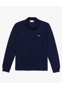 Lacoste - LACOSTE - Granatowy t-shirt polo z długim rękawem Regular Fit. Typ kołnierza: polo. Kolor: niebieski. Materiał: jeans, bawełna. Długość rękawa: długi rękaw. Długość: długie. Sezon: jesień. Styl: klasyczny #3