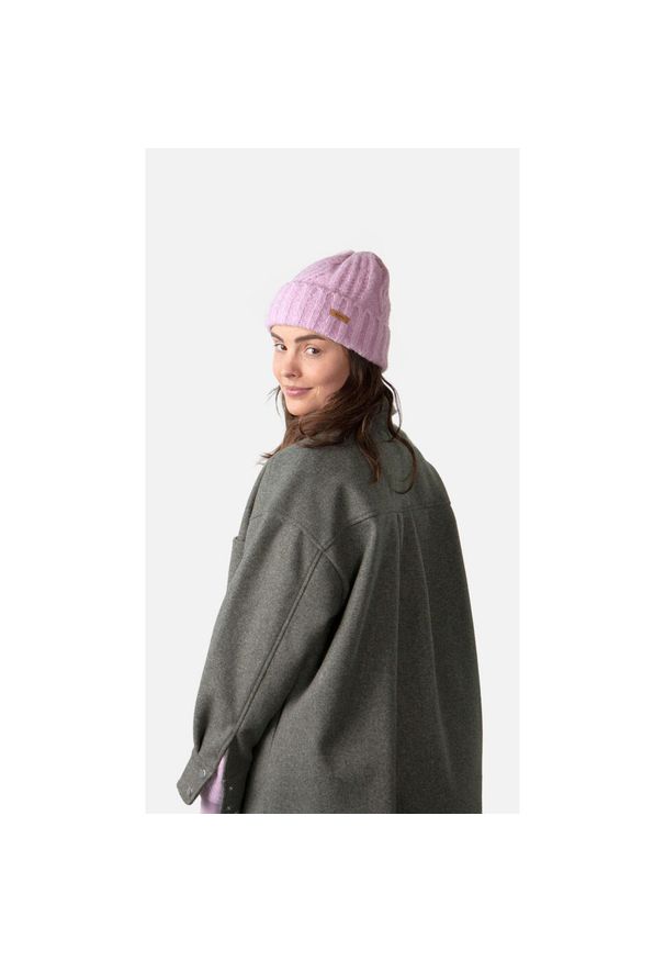 Kapelusz damski Barts Farrah. Kolor: różowy. Materiał: polar. Wzór: ze splotem. Styl: elegancki