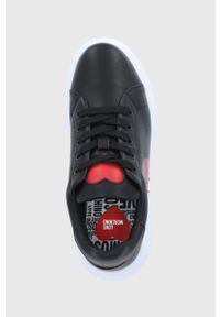 Love Moschino buty skórzane kolor czarny na platformie. Nosek buta: okrągły. Zapięcie: sznurówki. Kolor: czarny. Materiał: skóra. Obcas: na platformie #4