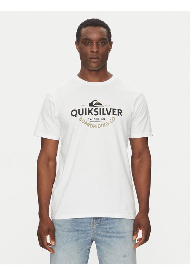 Quiksilver T-Shirt EQYZT08064 Biały Regular Fit. Kolor: biały. Materiał: bawełna