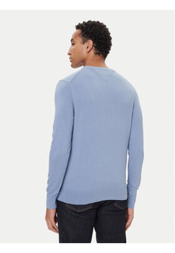 TOMMY HILFIGER - Tommy Hilfiger Sweter Essential Ssnl MW0MW39999 Niebieski Regular Fit. Kolor: niebieski. Materiał: bawełna