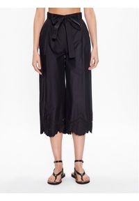 TwinSet - TWINSET Spodnie materiałowe 231TT2305 Czarny Relaxed Fit. Kolor: czarny. Materiał: bawełna
