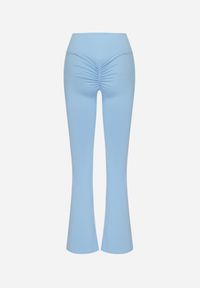 Born2be - Niebieskie Legginsy Typu Dzwony z Wysokim Stanem Orralise. Okazja: na co dzień. Stan: podwyższony. Kolor: niebieski. Styl: casual #4