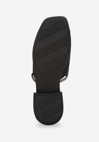 Renee - Czarne Klapki Vices z Cyrkoniami Tilindrea. Kolor: czarny. Wzór: aplikacja. Styl: elegancki #4