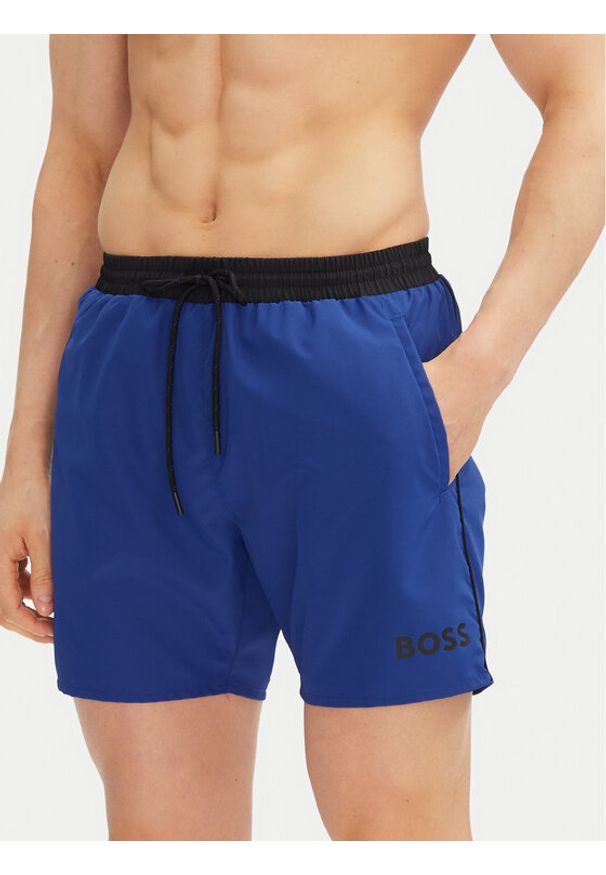 BOSS Szorty kąpielowe Starfish 50514429 Niebieski Regular Fit. Kolor: niebieski. Materiał: syntetyk