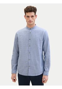 Tom Tailor Koszula 1040140 Niebieski Regular Fit. Kolor: niebieski. Materiał: len