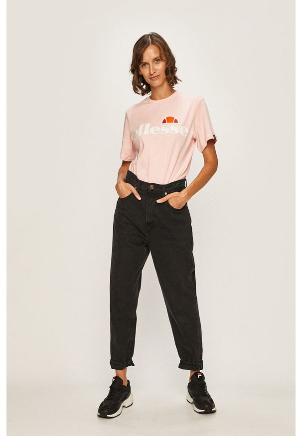 Ellesse - T-shirt. Okazja: na co dzień. Kolor: różowy. Wzór: nadruk. Styl: casual
