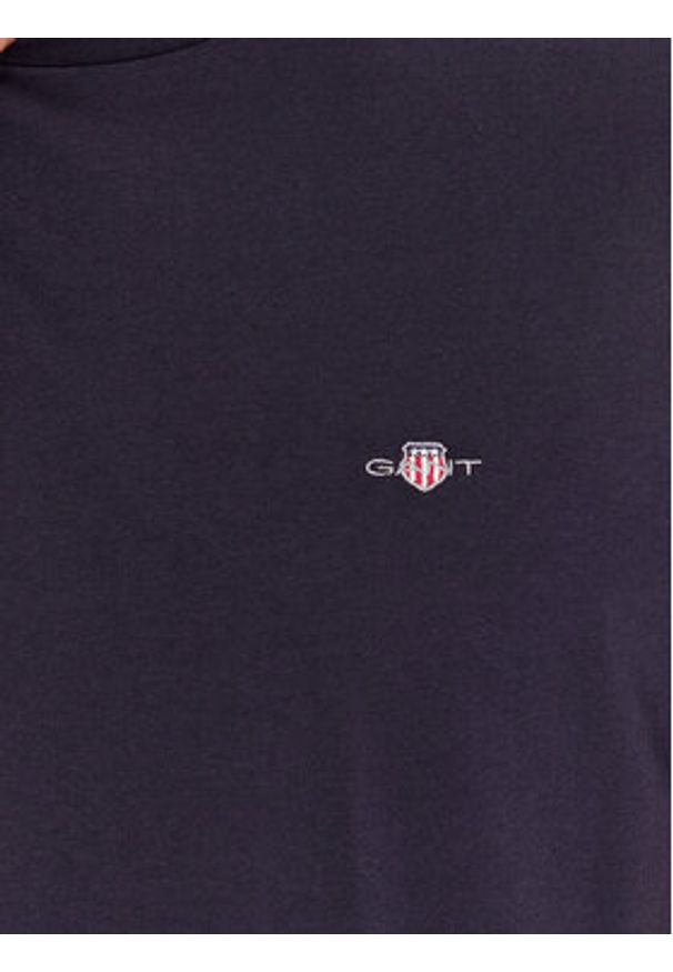 GANT - Gant T-Shirt Shield 2003184 Granatowy Regular Fit. Kolor: niebieski. Materiał: bawełna