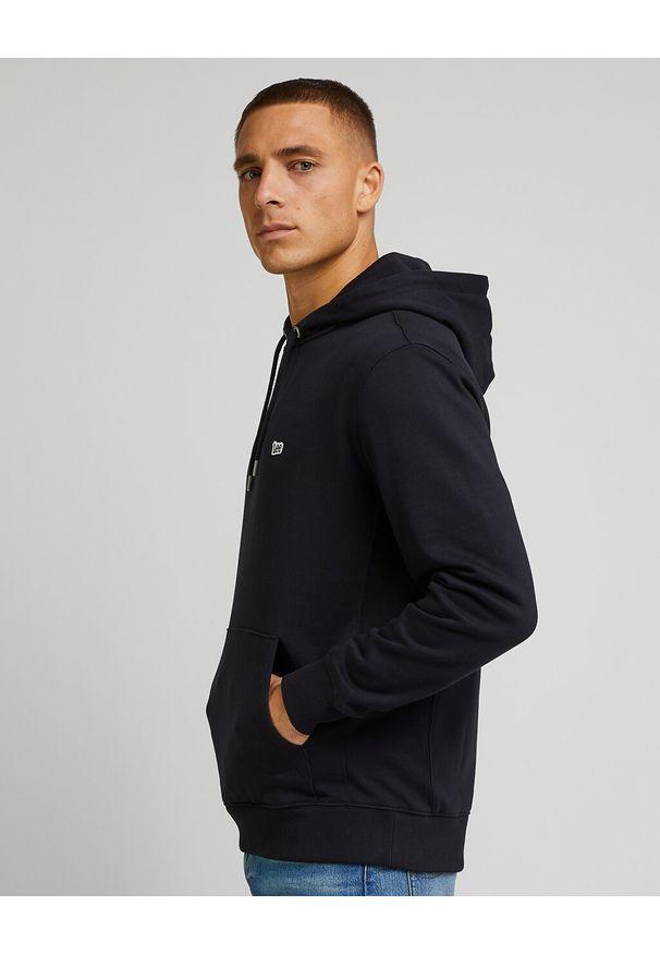 Lee - LEE PLAIN HOODIE MĘSKA BLUZA Z KAPTUREM BLACK L80YRF01. Typ kołnierza: kaptur