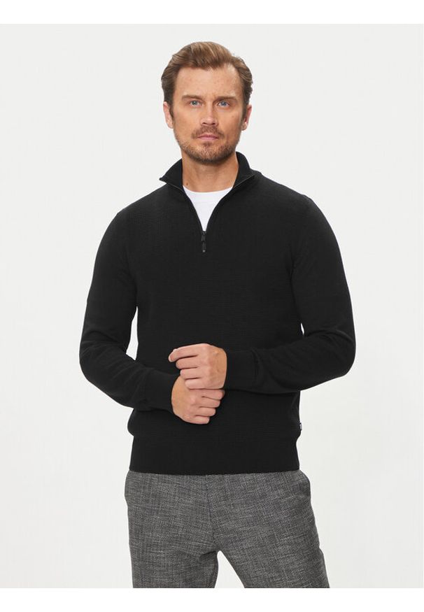 BOSS - Boss Sweter H-Dambino 50519590 Czarny Regular Fit. Kolor: czarny. Materiał: wełna