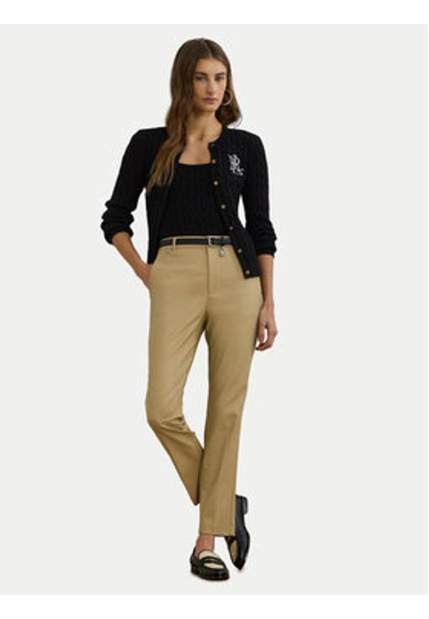 Lauren Ralph Lauren - LAUREN RALPH LAUREN Spodnie materiałowe 200811955006 Beżowy Skinny Fit. Kolor: beżowy. Materiał: bawełna