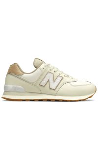 Buty New Balance U574VY2 - kremowe. Kolor: kremowy. Materiał: guma, materiał. Szerokość cholewki: normalna. Wzór: motyw zwierzęcy. Model: New Balance 574 #1