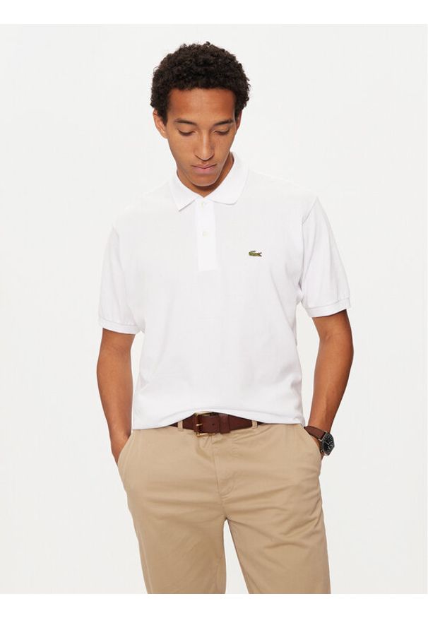 Lacoste Polo L1212 Biały Classic Fit. Typ kołnierza: polo. Kolor: biały. Materiał: bawełna