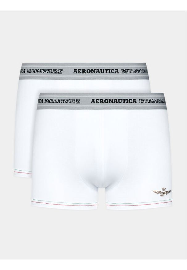 Aeronautica Militare Komplet 2 par bokserek AM1UBX004 Biały. Kolor: biały. Materiał: bawełna