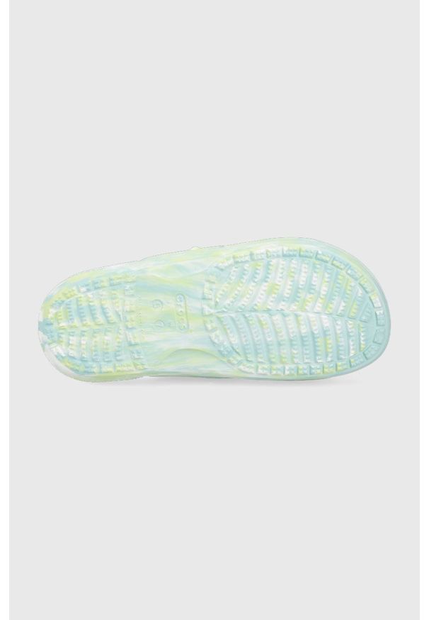 Crocs klapki damskie. Kolor: niebieski. Materiał: materiał