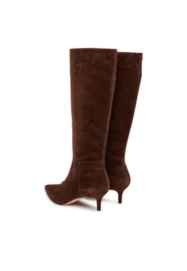 Lauren Ralph Lauren - LAUREN RALPH LAUREN Kozaki 802967811004 Brązowy. Kolor: brązowy. Materiał: skóra, zamsz