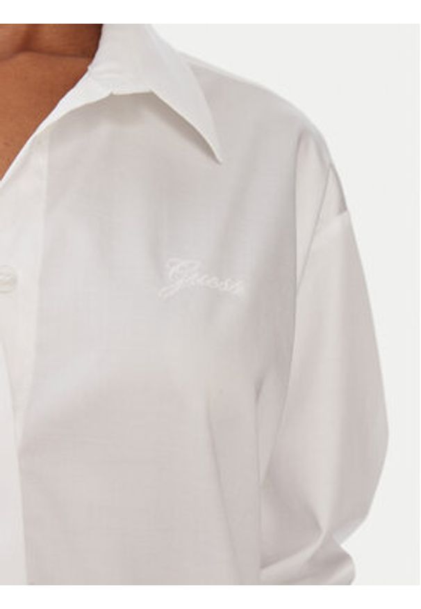 Guess Koszula W6RH57 WAF10 Biały Oversize. Kolor: biały. Materiał: bawełna