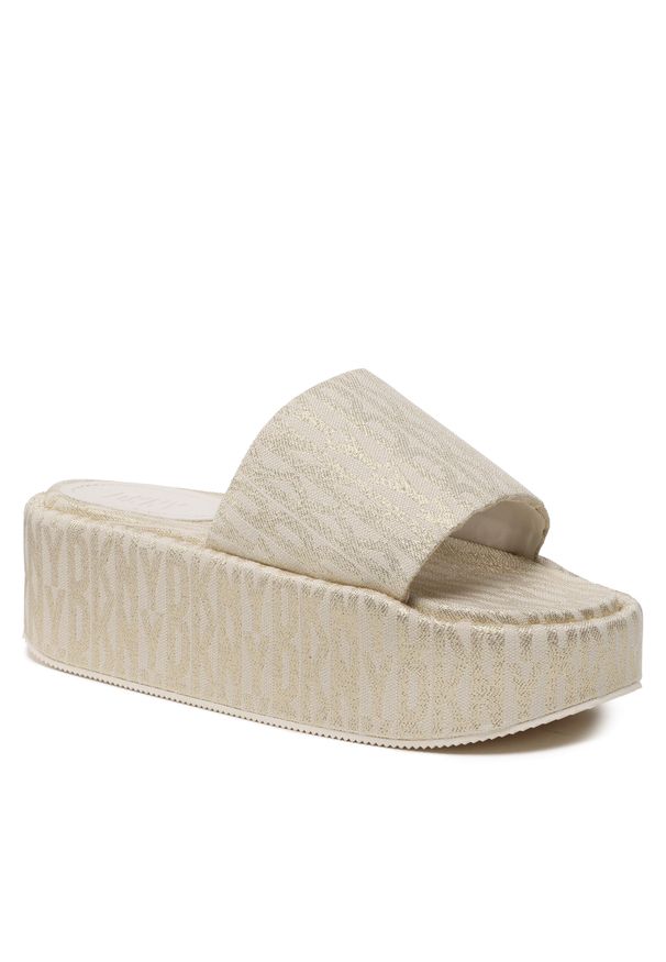 Klapki DKNY K1356021 CQ9. Kolor: beżowy