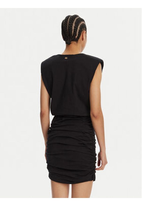 Just Cavalli Sukienka codzienna 78PAOE11 Czarny Regular Fit. Okazja: na co dzień. Kolor: czarny. Materiał: bawełna. Typ sukienki: proste. Styl: casual