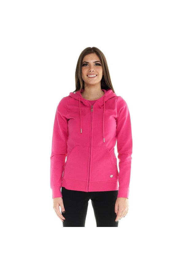 LEONE 1947 APPAREL - Damska bluza Leone z kapturem Basic zapinanym na zamek na całej długości. Typ kołnierza: kaptur. Kolor: różowy. Materiał: tkanina. Sport: fitness