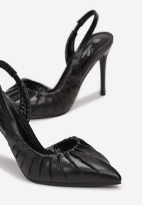 Renee - Czarne Sandały na Szpilce z Elastycznym Paskiem Graylyn. Zapięcie: pasek. Kolor: czarny. Materiał: satyna. Obcas: na szpilce. Styl: wizytowy, elegancki #3