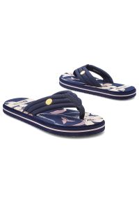 Big-Star - Granatowe Japonki Big Star Damskie Obuwie Piankowe. Okazja: na co dzień, na plażę, na spacer. Kolor: niebieski. Materiał: materiał. Wzór: aplikacja. Sezon: lato. Styl: wakacyjny, casual #4