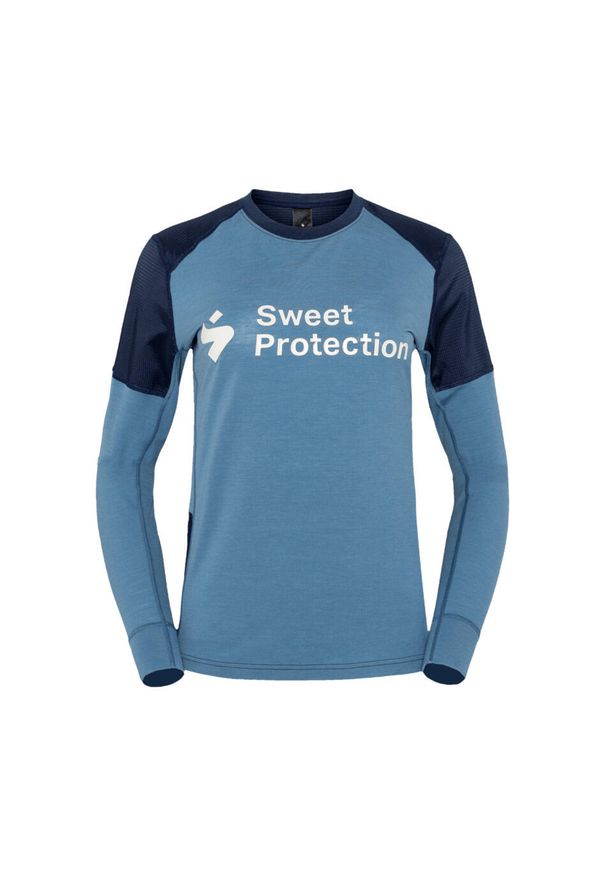 Damska koszulka z długim rękawem z wełny merino Sweet Protection Hunter. Kolor: niebieski. Materiał: wełna. Długość rękawa: długi rękaw. Długość: długie. Sport: kolarstwo