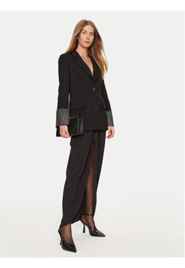 Eleh Marynarka E00277 Czarny Regular Fit. Kolor: czarny. Materiał: syntetyk