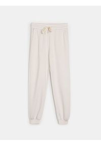 Sinsay - Spodnie jogger z dzianiny scuba - kremowy. Kolor: kremowy. Materiał: dzianina #1