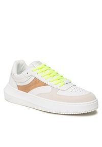 Calvin Klein Jeans Sneakersy Chunky Cupsole Gel Backtab Fluo YM0YM00673 Beżowy. Kolor: beżowy. Materiał: skóra