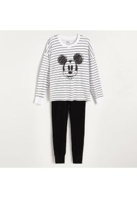 Reserved - Dwuczęściowa piżama Mickey Mouse - Kremowy. Kolor: kremowy. Wzór: motyw z bajki #1