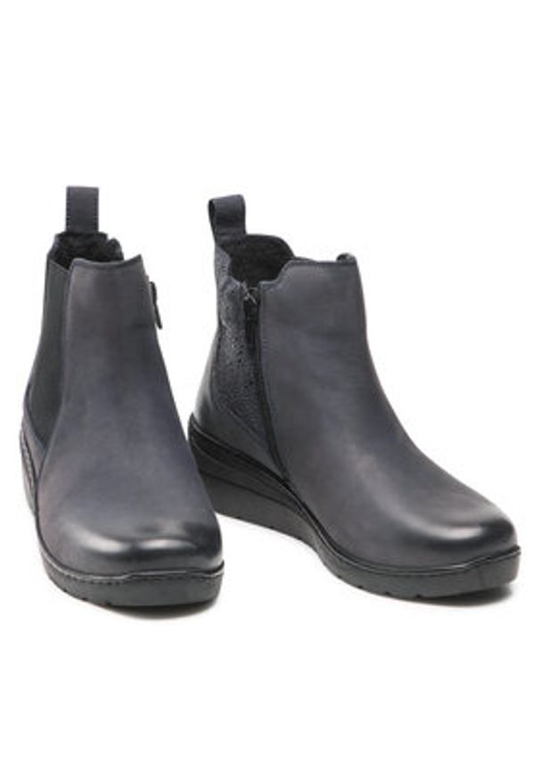 Go Soft Botki WI23-WARUNA-02 Granatowy. Kolor: niebieski. Materiał: nubuk, skóra