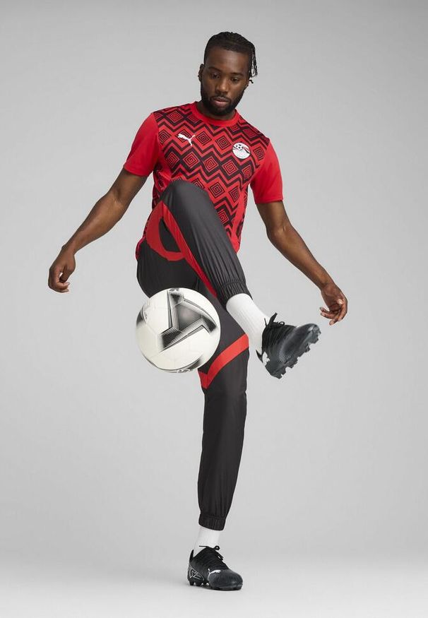 Puma - Męska koszulka przedmeczowa Egipt PUMA Red Black. Kolor: czerwony, wielokolorowy, czarny