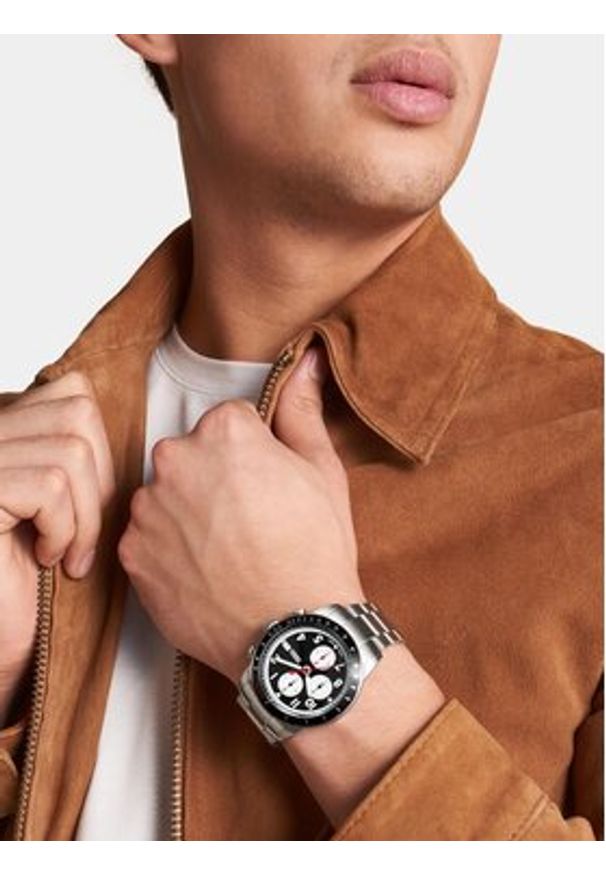 Fossil Zegarek Sport Tourer FS6045 Srebrny. Kolor: srebrny. Styl: sportowy