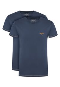 Aeronautica Militare Komplet t-shirtów AM1UTI003B Granatowy Slim Fit. Kolor: niebieski. Materiał: bawełna #6