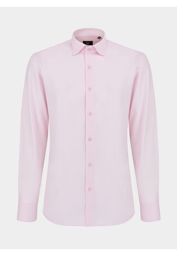 Pako Lorente - PAKO LORENTE – Gładka elegancka koszula męska w kolorze różowym. Typ kołnierza: kołnierzyk klasyczny. Kolor: różowy. Materiał: bawełna. Długość rękawa: długi rękaw. Długość: długie. Wzór: gładki. Styl: elegancki