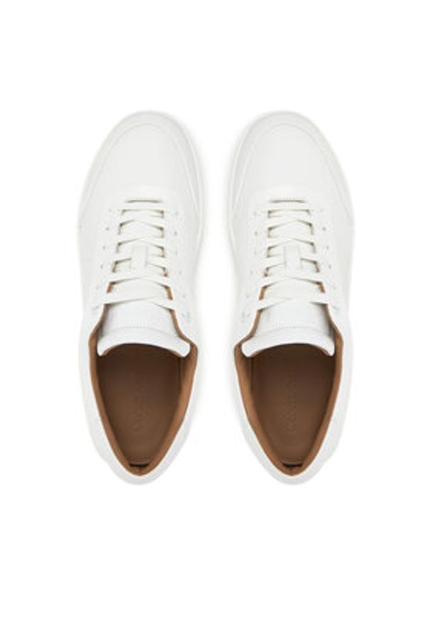 Calvin Klein Sneakersy Low Top Lace Up Oxford Rubb Lth HM0HM01708 Biały. Kolor: biały. Materiał: skóra, nubuk