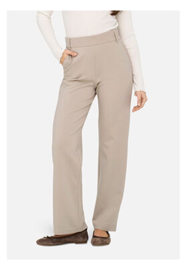 only - ONLY Spodnie materiałowe Poptrash 15341829 Beżowy Straight Fit. Kolor: beżowy. Materiał: syntetyk