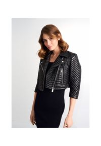 Ochnik - Krótka skórzana ramoneska damska. Kolor: czarny. Materiał: skóra. Długość: krótkie #3