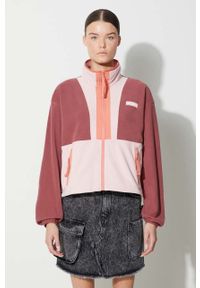 columbia - Columbia bluza damska kolor bordowy wzorzysta. Kolor: czerwony. Materiał: dzianina