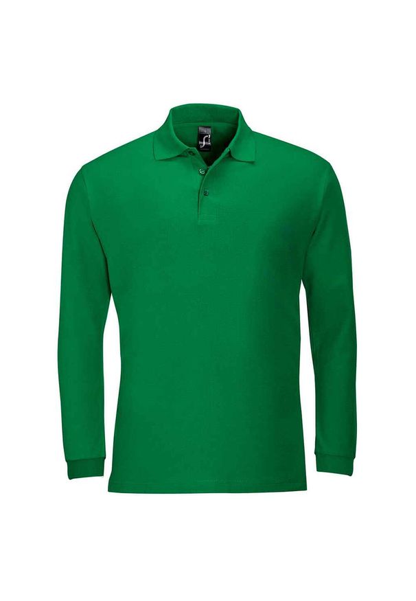 SOL'S - Koszulka Polo Z Długim Rękawem Dla Dorosłych Unisex Winter II. Okazja: na co dzień. Typ kołnierza: polo. Kolor: zielony. Długość rękawa: długi rękaw. Długość: długie. Styl: casual