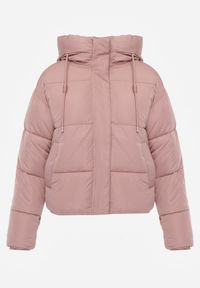 Renee - Różowa Kurtka Pikowana Puffer z Kapturem Mivvia. Typ kołnierza: kaptur. Kolor: różowy. Sezon: zima #8